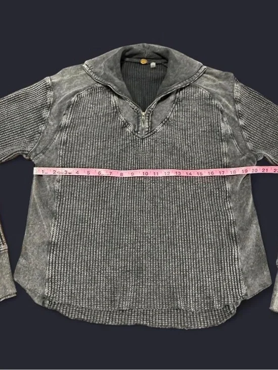 FREE PEOPLE WOMEN'S ASHTON ZIP THERMAL LONG SLEEVE PULLOVER - Picture 8 of 9